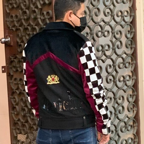 Men’s VIE + RICHE Black | Plum | White Jacket NWT - Picture 3 of 3